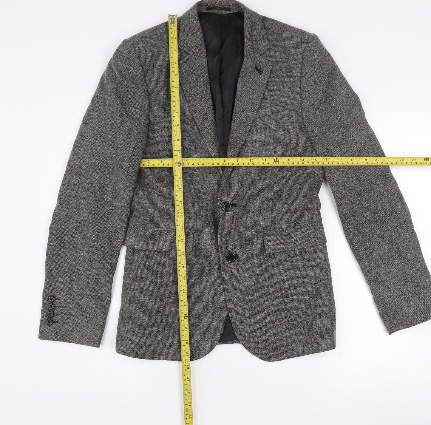 Cedar Wood State Men's Grey Herringbone Tweed Blazer XS