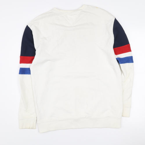 Tommy Jeans Men’s White Relaxed Fit Graphic Sweatshirt Size S