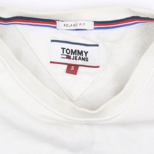 Tommy Jeans Men’s White Relaxed Fit Graphic Sweatshirt Size S