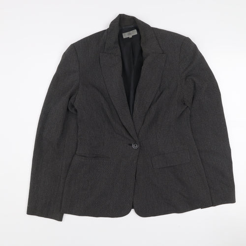 Marks and Spencer Women's Black Mix Size 12 Standard Fit Single-Breasted Blazer