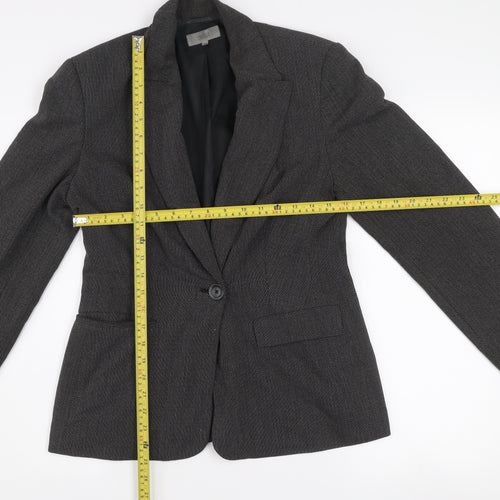 Marks and Spencer Women's Black Mix Size 12 Standard Fit Single-Breasted Blazer
