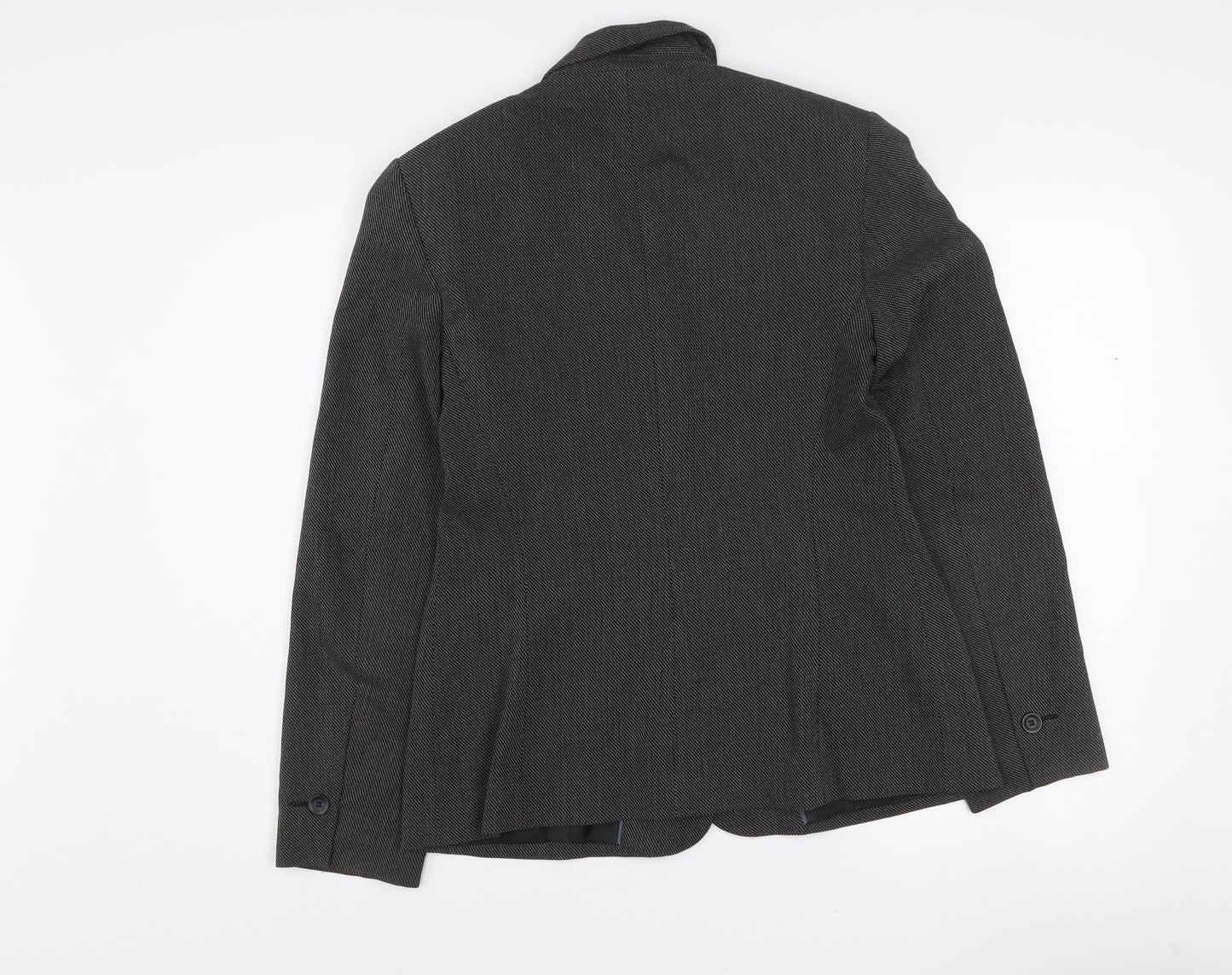 Marks and Spencer Women's Black Mix Size 12 Standard Fit Single-Breasted Blazer