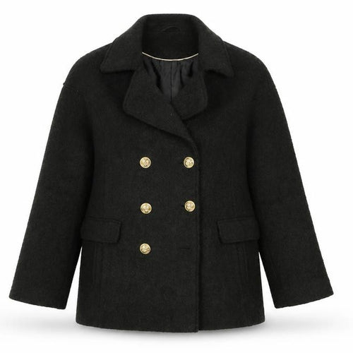 Marks and Spencer Women’s Green Wool Blend Double-Breasted Pea Coat Size 10