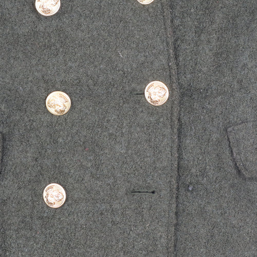 Marks and Spencer Women’s Green Wool Blend Double-Breasted Pea Coat Size 10