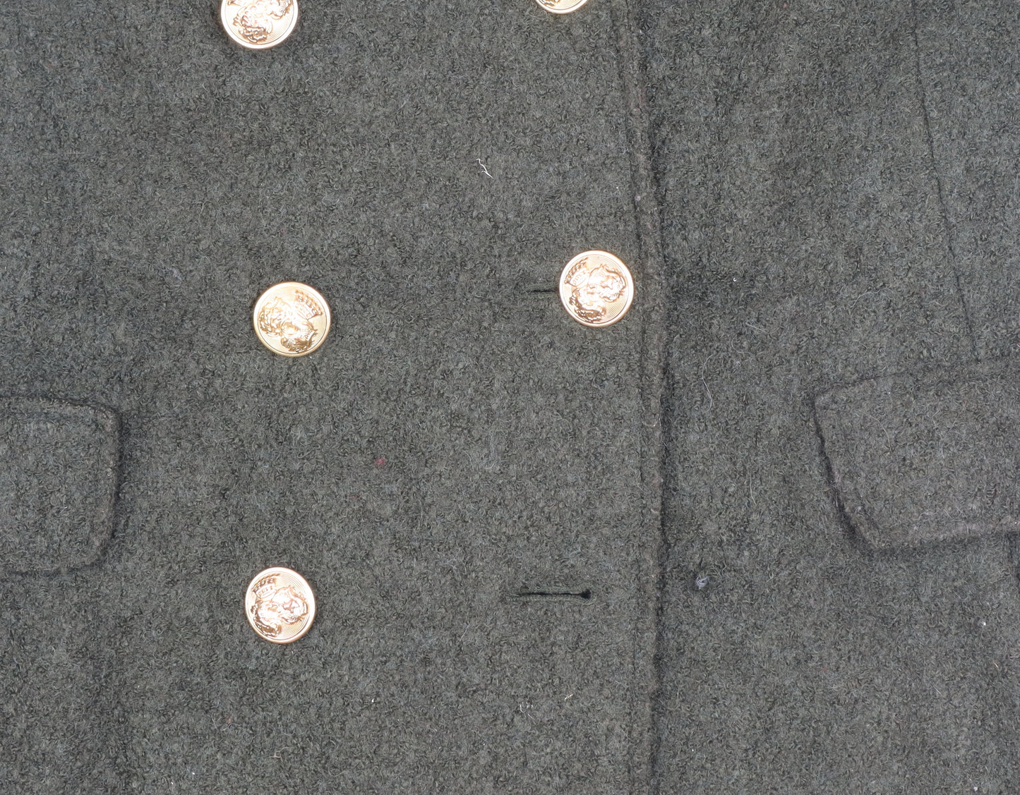 Marks and Spencer Women’s Green Wool Blend Double-Breasted Pea Coat Size 10