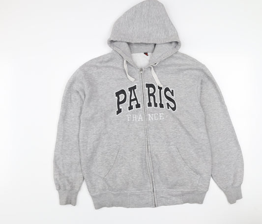 Livergy Men's Grey Full Zip Fleece Jacket Size M 40in Stand Collar