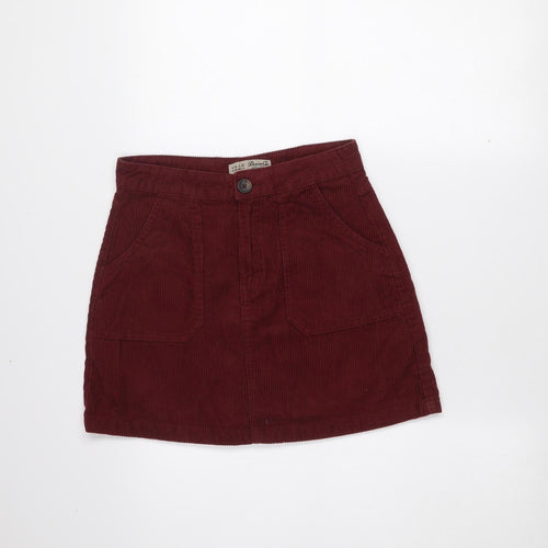 Denim Co. Womens Red Corduroy A-Line Skirt Size 8
