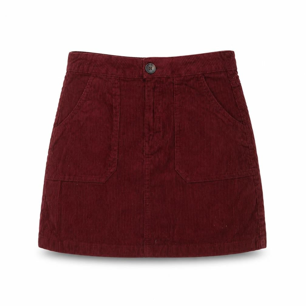 Denim Co. Womens Red Corduroy A-Line Skirt Size 8