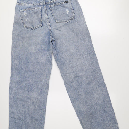 CARS JEANS Women's Blue Distressed Straight Denim Jeans Size 13 Slim