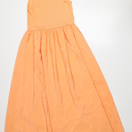 Gallery Women Orange Sleeveless Long Tank Dress Size S