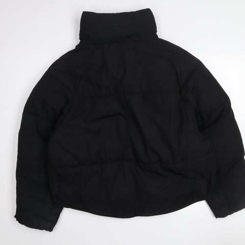 TRF Womens Black S Puffer Jacket Full Zip Quilted Winter Coat