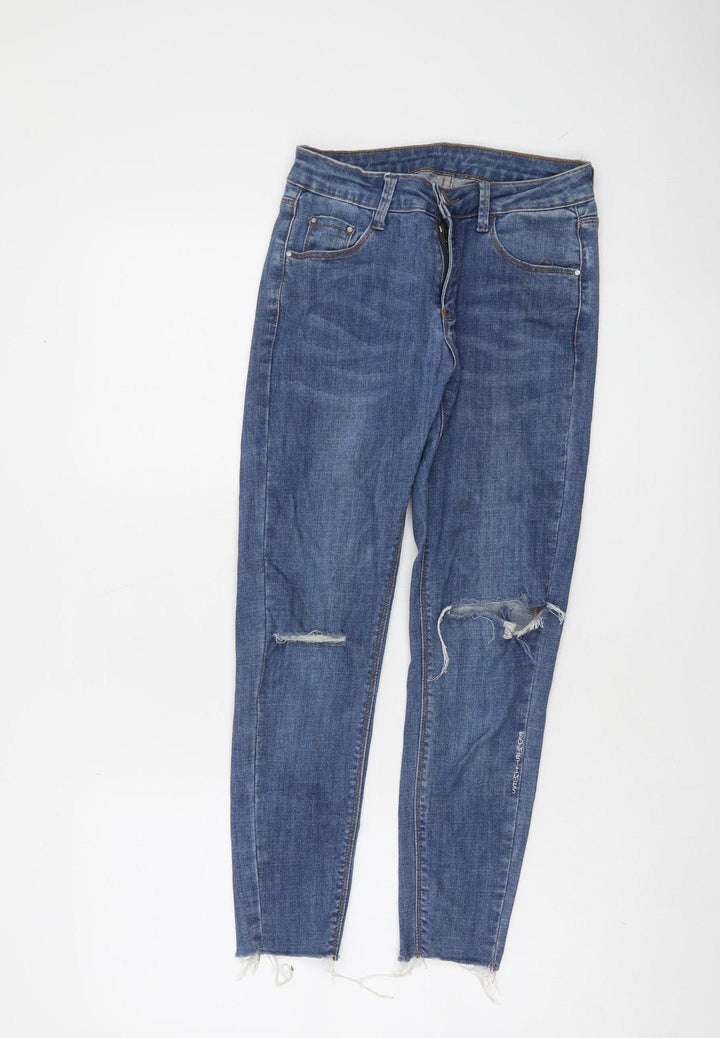 YOYRSC Women's Blue Distressed Skinny Jeans Size 27