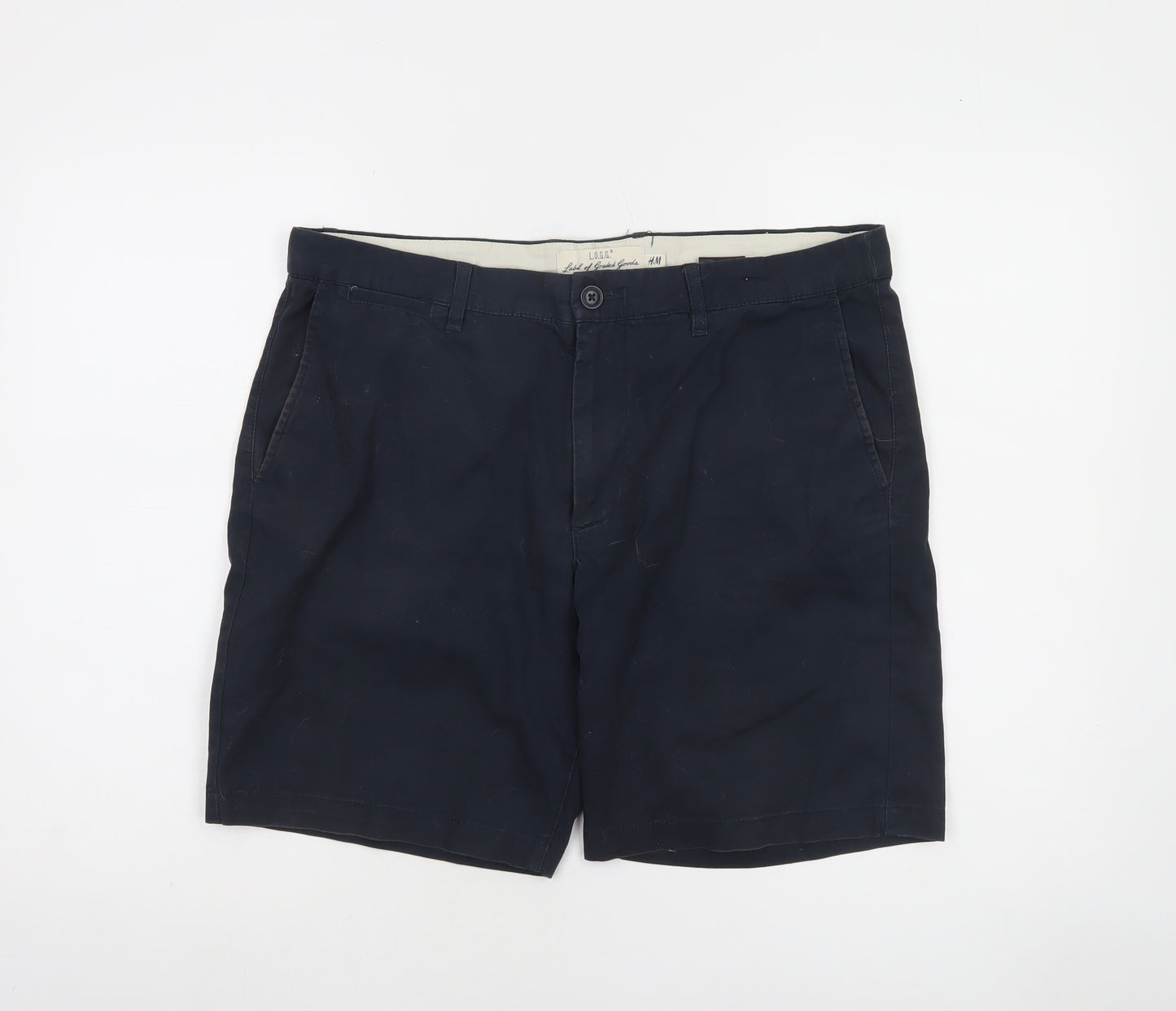 H&M L.O.G.G. Men's Blue Chino Shorts Size 34 Regular Fit