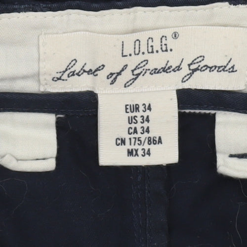 H&M L.O.G.G. Men's Blue Chino Shorts Size 34 Regular Fit