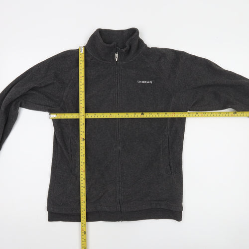 LA Gear Womens Black Fleece Full Zip Jacket Size 10