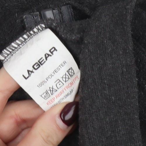 LA Gear Womens Black Fleece Full Zip Jacket Size 10