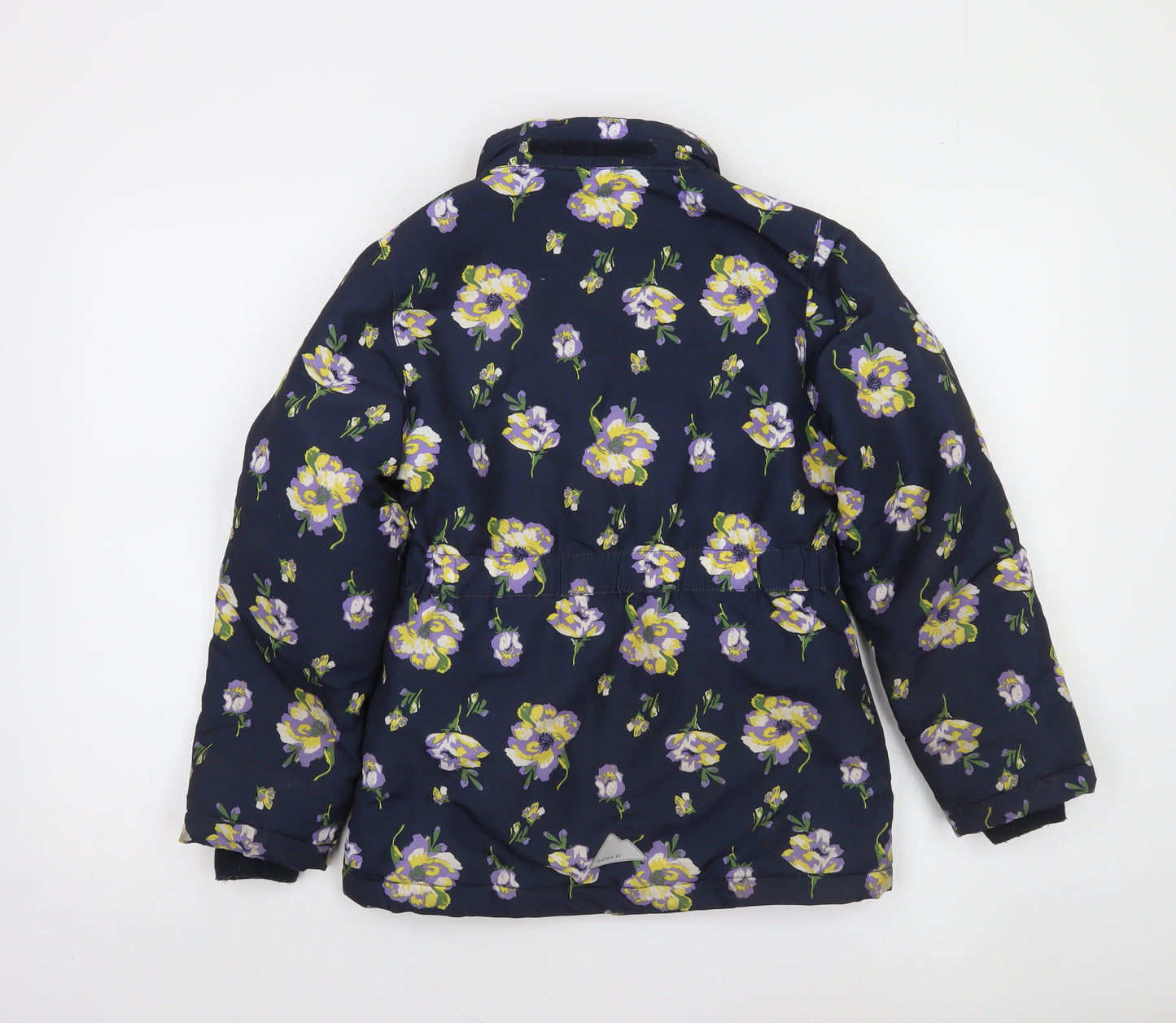 Name It Girls Blue Floral Puffer Jacket 10 Years Winter Full Zip