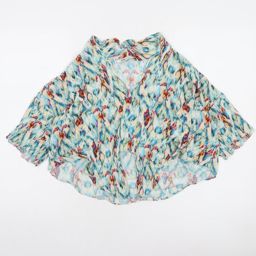 Zara Womens Multicoloured Cropped Viscose Blouse Size 12