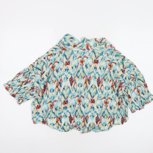 Zara Womens Multicoloured Cropped Viscose Blouse Size 12