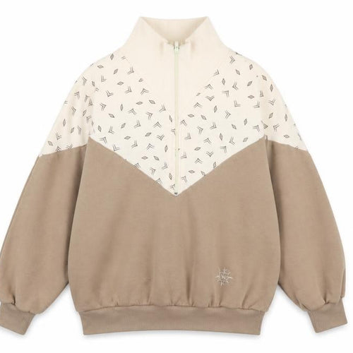 Marks and Spencer Women Beige Cream 1/4 Zip Sweatshirt Size 12-14