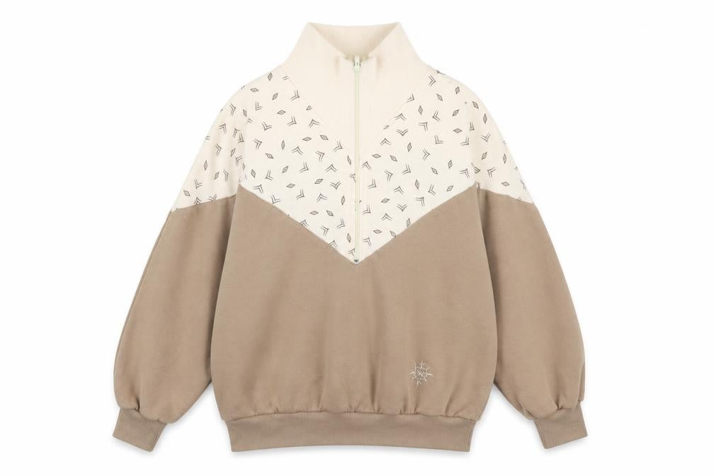Marks and Spencer Women Beige Cream 1/4 Zip Sweatshirt Size 12-14