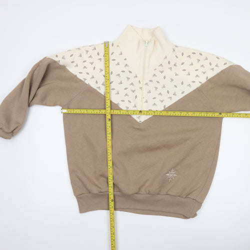 Marks and Spencer Women Beige Cream 1/4 Zip Sweatshirt Size 12-14