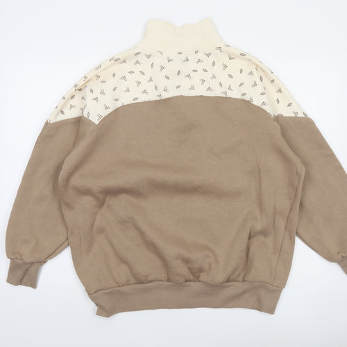 Marks and Spencer Women Beige Cream 1/4 Zip Sweatshirt Size 12-14