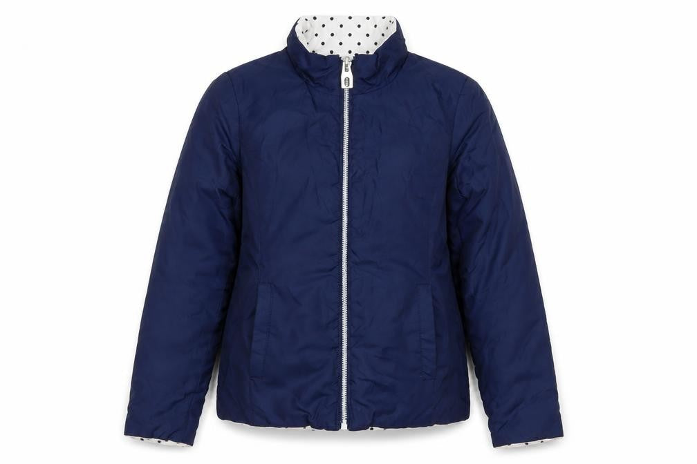 Front view of Nature girls’ blue 9-10 years puffer jacket lightweight polyester zip front
