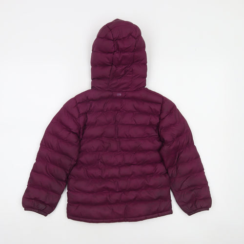 Mountain Warehouse Girls Purple Hooded Puffer Jacket 5-6 Years Water Resistant