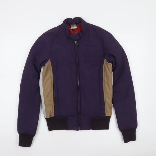 Diesel Womens Purple Cotton Bomber Jacket S Casual Zip Style