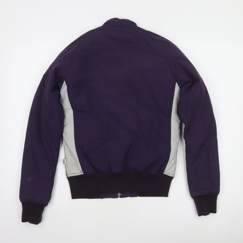 Diesel Womens Purple Cotton Bomber Jacket S Casual Zip Style