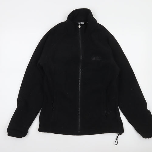 North Ridge Women Black Fleece Full Zip Jacket Size 12