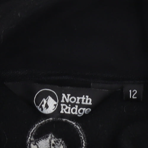 North Ridge Women Black Fleece Full Zip Jacket Size 12