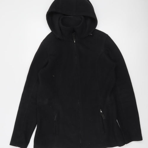 Lands’ End Women’s Black Fleece Full Zip Hoodie Size Small