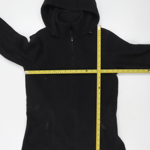 Lands’ End Women’s Black Fleece Full Zip Hoodie Size Small