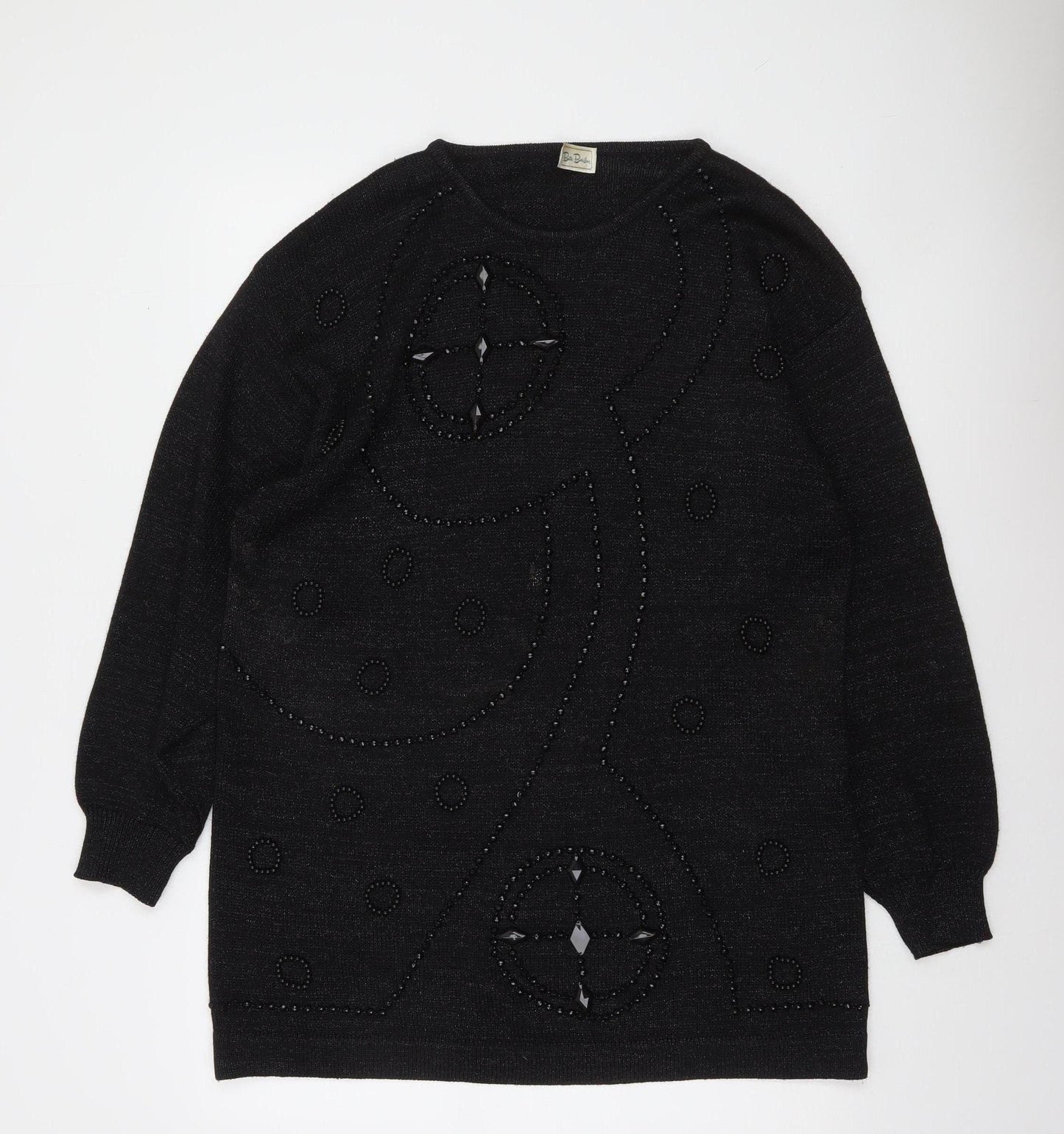 Betty Barclay Women's Black Beaded Pullover Jumper Size L