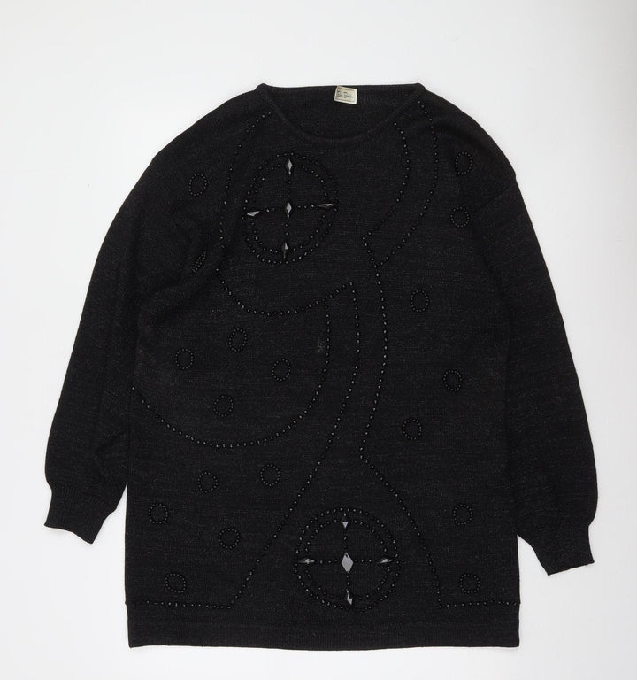 Betty Barclay Women's Black Beaded Pullover Jumper Size L