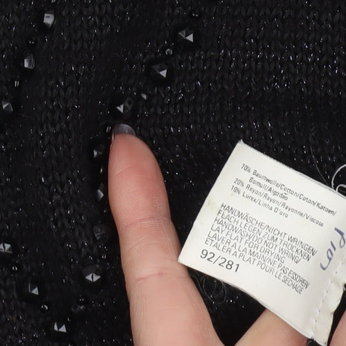 Betty Barclay Women's Black Beaded Pullover Jumper Size L