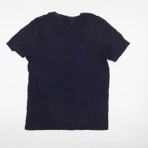 Jack & Jones Men's Navy Blue Graphic Print T-Shirt Size L