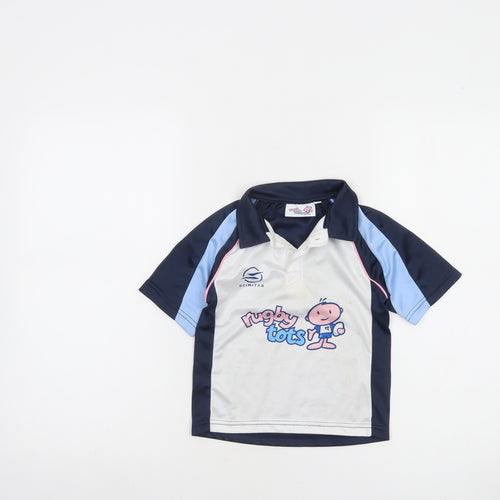 Scimitar Rugby Tots Boys Blue Polo Shirt 3-4 Years Sportswear