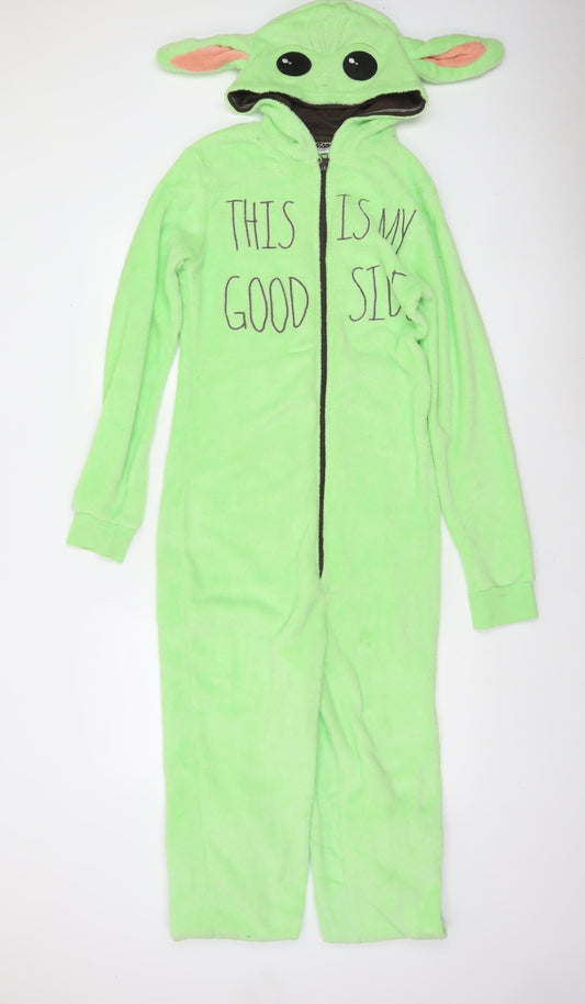 Star Wars Women’s Green Fleece Onesie S The Child Hooded Zip Up