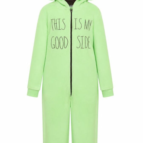 Star Wars Women’s Green Fleece Onesie S The Child Hooded Zip Up