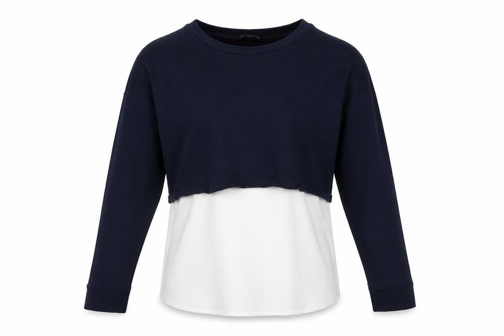 Front view of French Connection Women's Multicoloured XS Cropped Long Sleeve Blouse