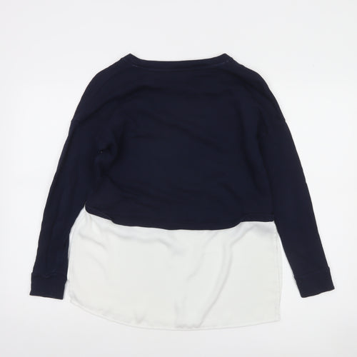 French Connection Women's Multicoloured XS Cropped Long Sleeve Blouse
