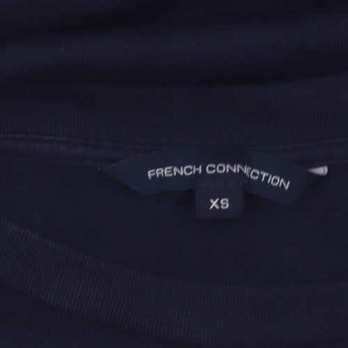 French Connection Women's Multicoloured XS Cropped Long Sleeve Blouse