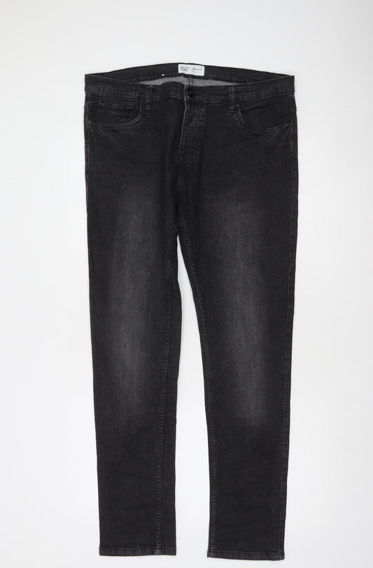 Denim Co Mens Black Skinny Jeans W36 L32 Stretch Denim