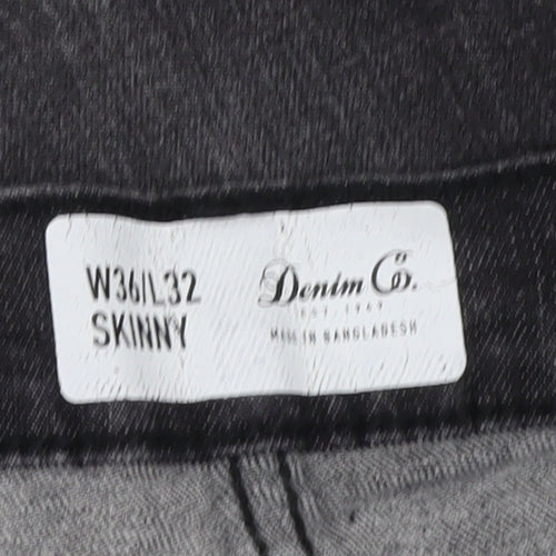 Denim Co Mens Black Skinny Jeans W36 L32 Stretch Denim