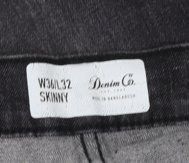 Denim Co Mens Black Skinny Jeans W36 L32 Stretch Denim