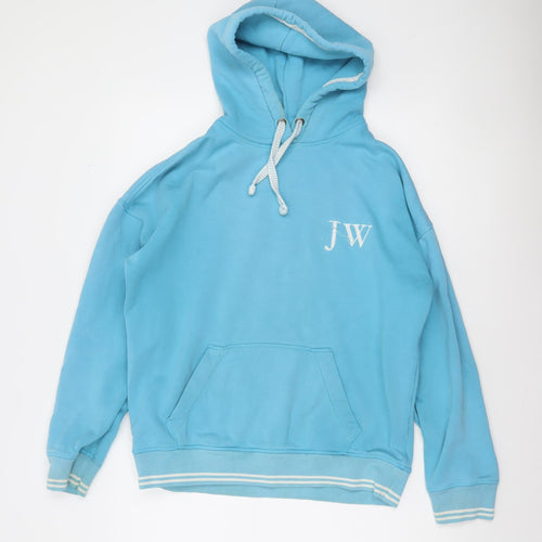 Jack Wills Women Blue UK 8 Pullover Hoodie with Logo Print