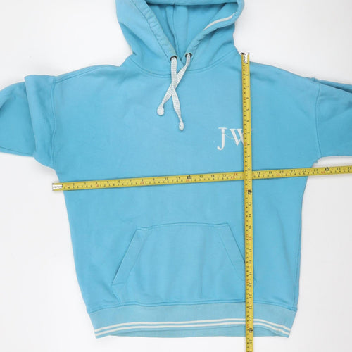 Jack Wills Women Blue UK 8 Pullover Hoodie with Logo Print